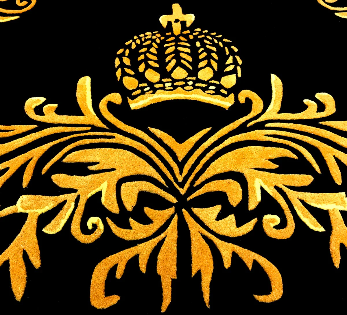 Pomp??s by Casa Padrino alfombra de lujo de Harald Gl??ckler 160 x 230 cm corona negro / dorado - alfombra de dise?o barroco - tejida a mano con lana