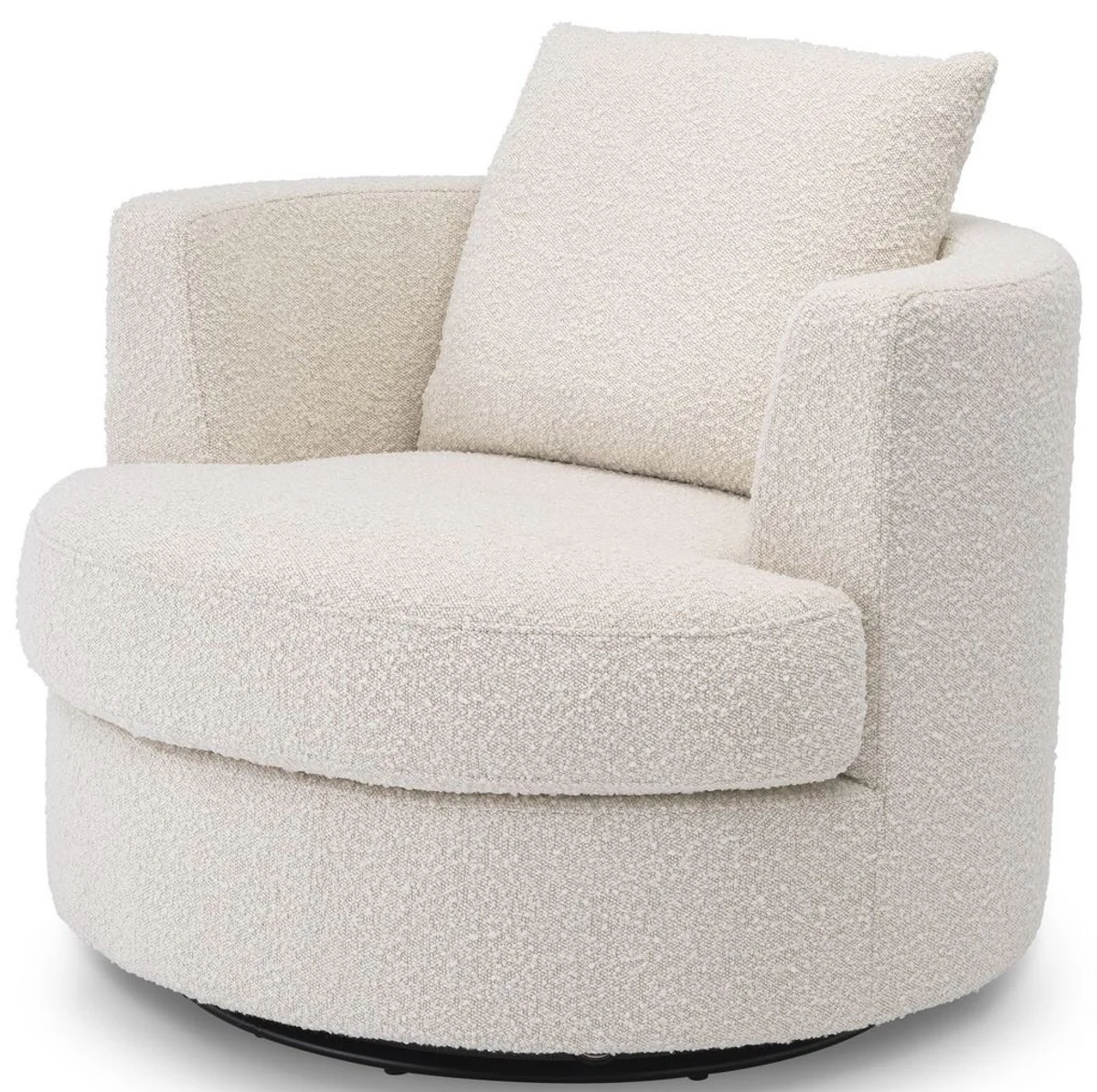 Casa Padrino sill¨®n giratorio de lujo crema ? 95 x A. 70 cm - Sill¨®n de sal¨®n redondo - Muebles de sal¨®n de lujo