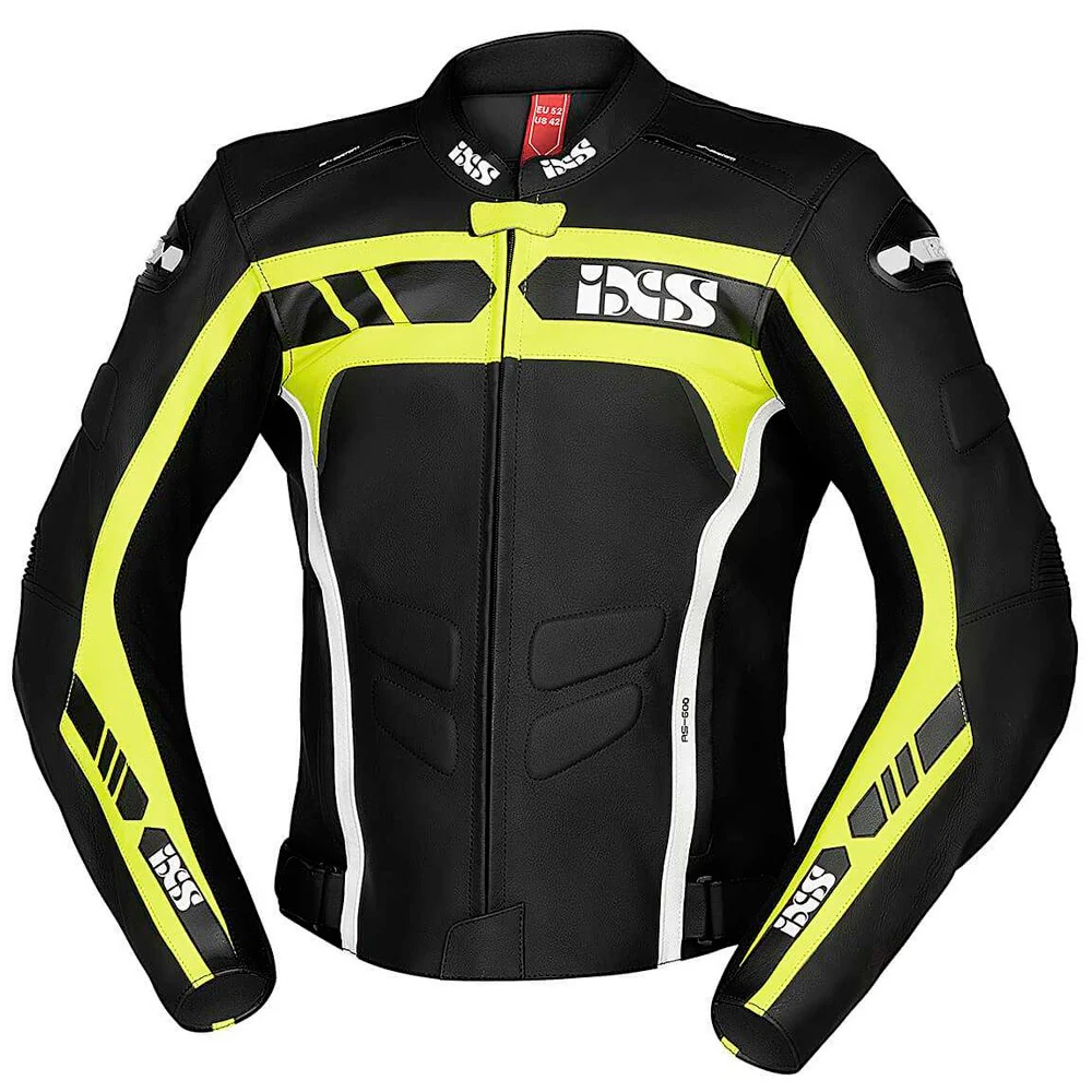 CHAQUETA PIEL IXS LD RS-600 1.0 - NEGRO / AMARILLO / BLANCO
