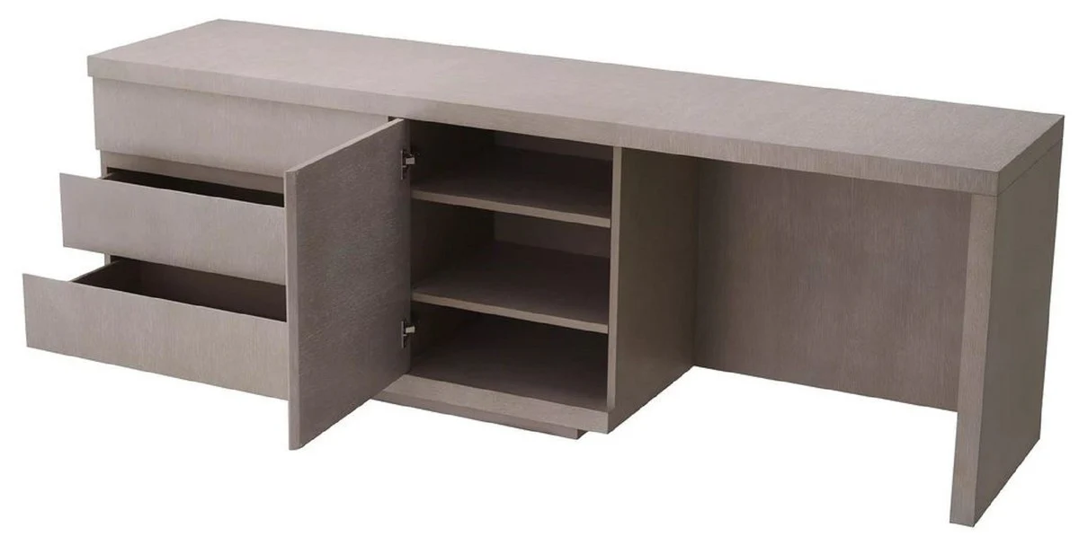 Casa Padrino escritorio de madera maciza de lujo gris 220 x 55 x A. 75,5 cm - Mesa de oficina - Muebles de oficina - Muebles de lujo - Instalaci¨®n de lujo - Calidad de lujo