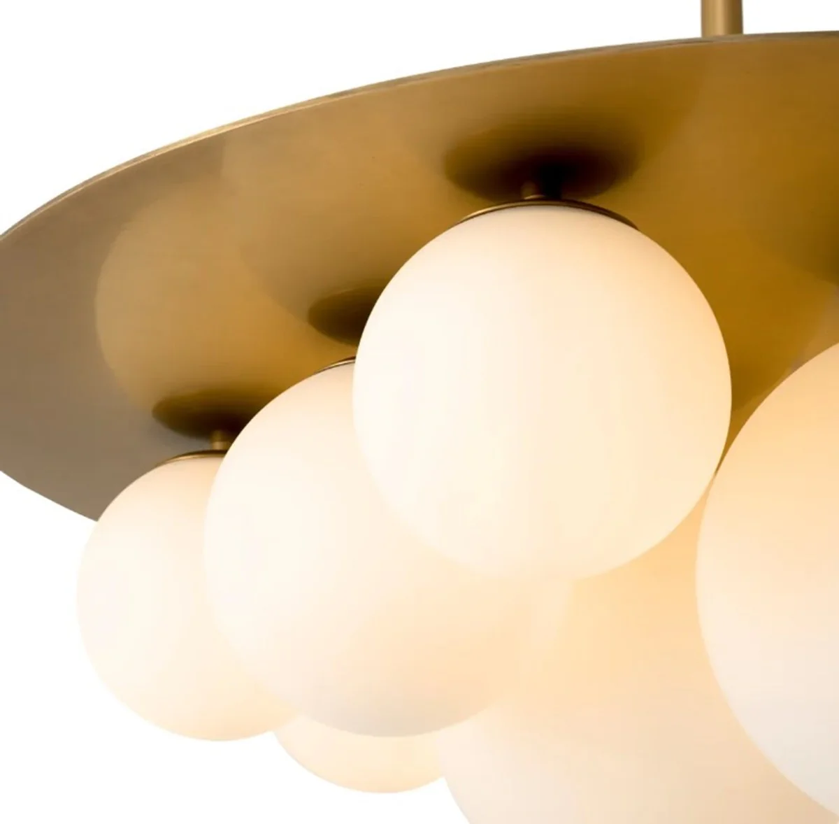 Casa Padrino l¨¢mpara de ara?a de lujo acabado lat¨®n antiguo / vidrio blanco ? 70 cm x A. 28 cm