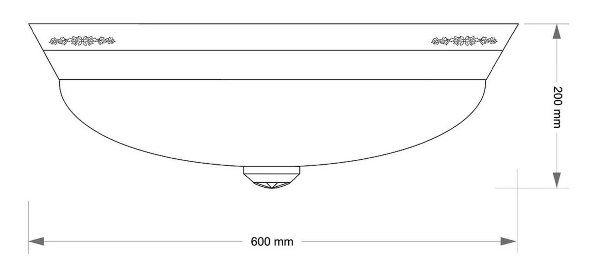 Casa Padrino lámpara de techo de cristal barroco de lujo oro / blanco Ø 60 x A. 20 cm - Lámpara de techo redonda de salón de estilo barroco - Luces barrocos - Muebles barrocos