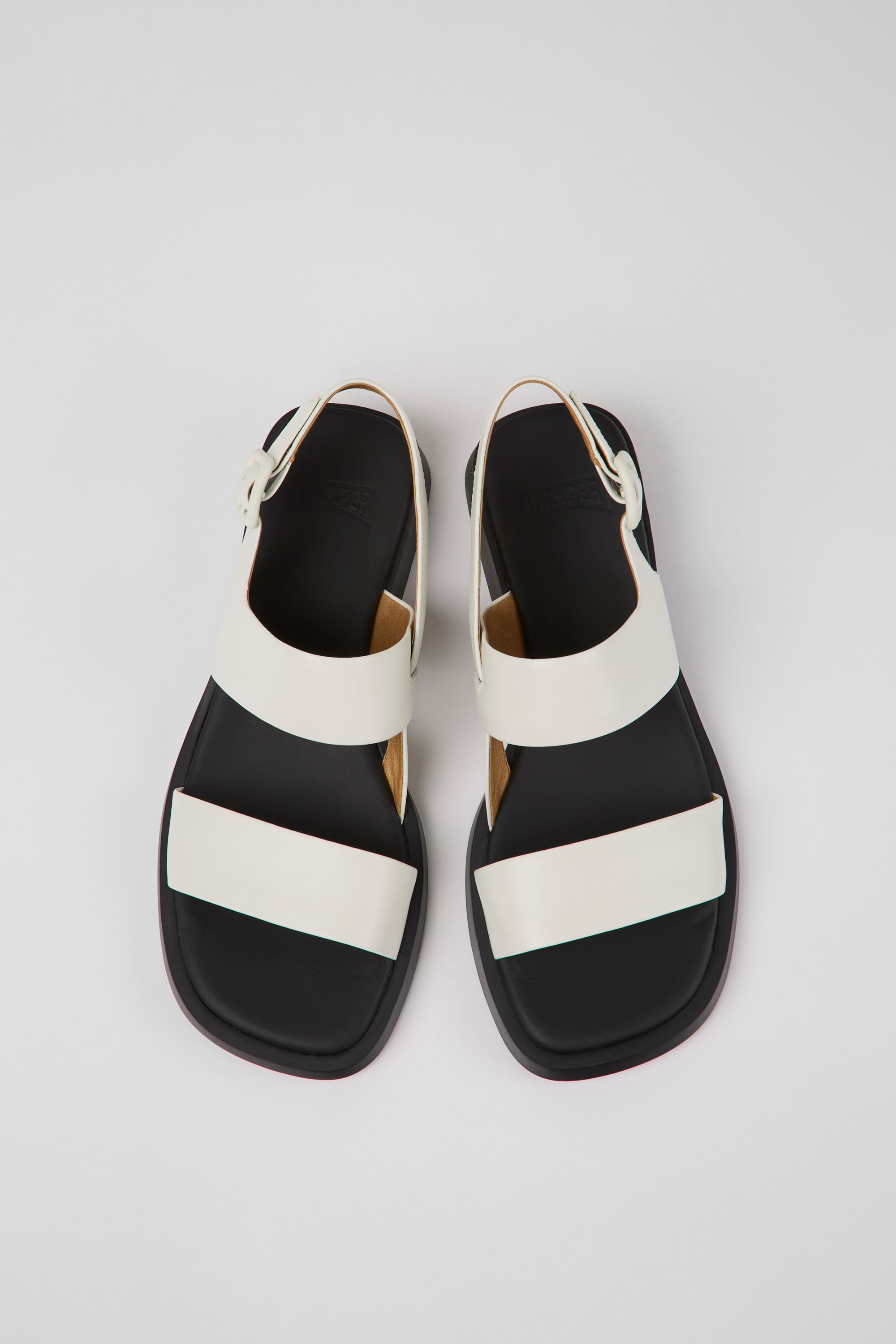 Dana - White leather sandals for women