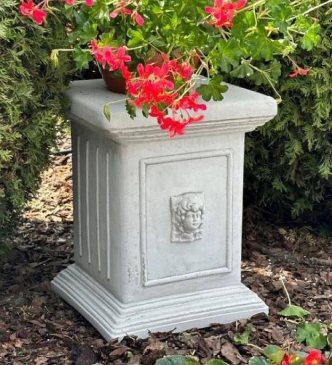 Casa Padrino columna decorativa de piedra para jard¨ªn barroco gris A. 44 cm