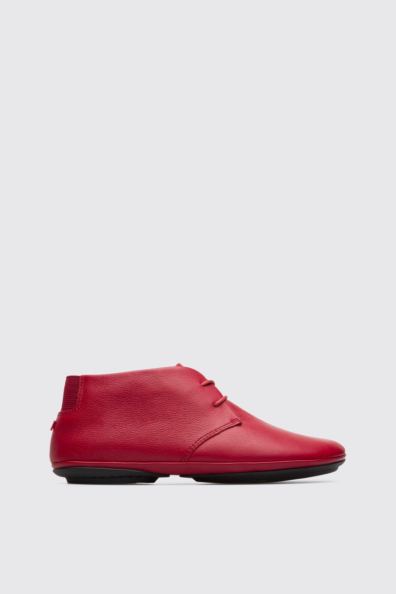 Right - Red lace up ankle boot for women