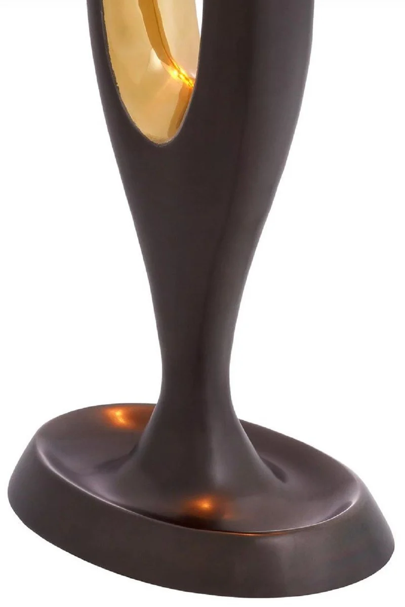 Casa Padrino lámpara de mesa de lujo bronce de cañón / latón / blanco 41,5 x A. 63 cm - Lámpara de escritorio de latón con pantalla - Lámparas de mesa de lujo - Muebles de lujo - Interior de lujo