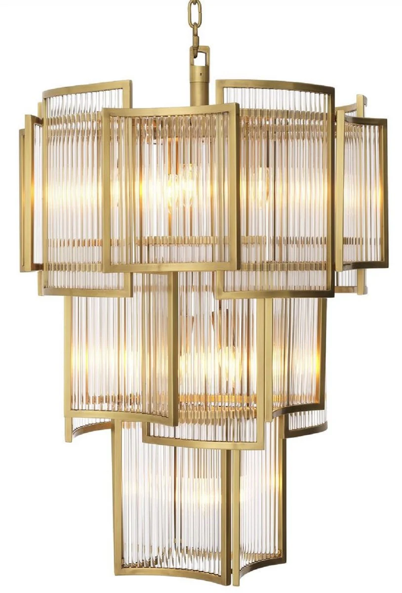 Casa Padrino araña de luces de lujo latón antiguo Ø 58 x A. 84 cm - Araña de Luces Moderna para Hoteles y Restaurantes - Calidad de Lujo