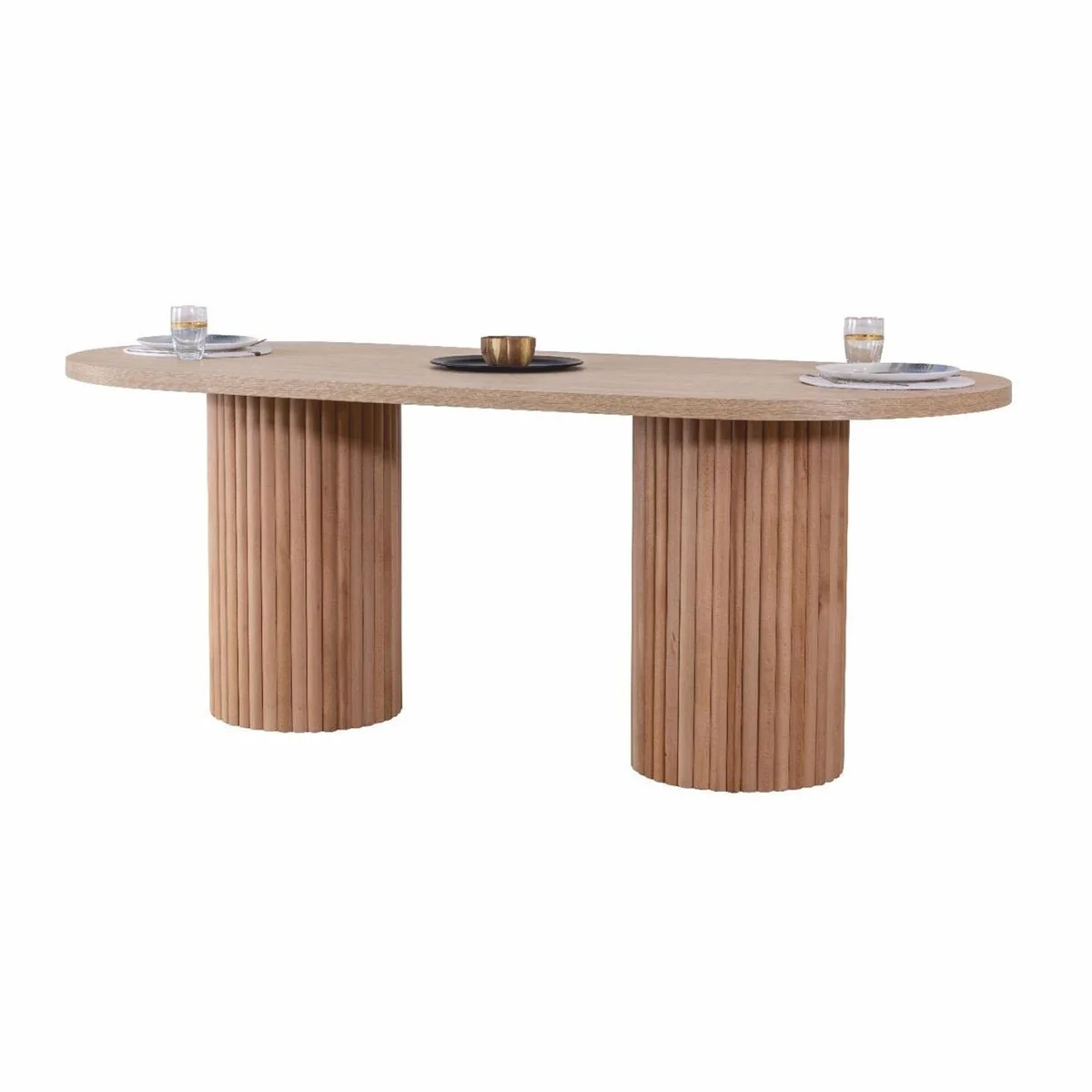 Casa Padrino Mesa de Comedor de Lujo Natural 180 cm - Muebles de Comedor