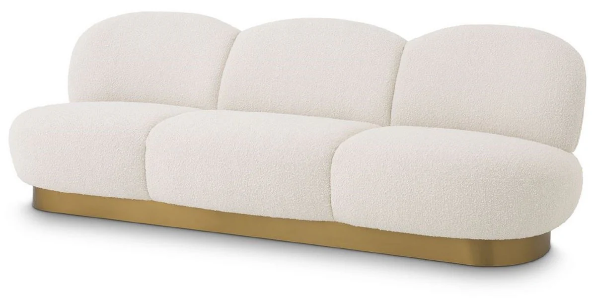 Casa Padrino sof¨¢ de lujo crema / lat¨®n 230 x 81 x A. 76 cm - Sof¨¢ de Sal¨®n - Sof¨¢ de Hotel - Calidad de Lujo