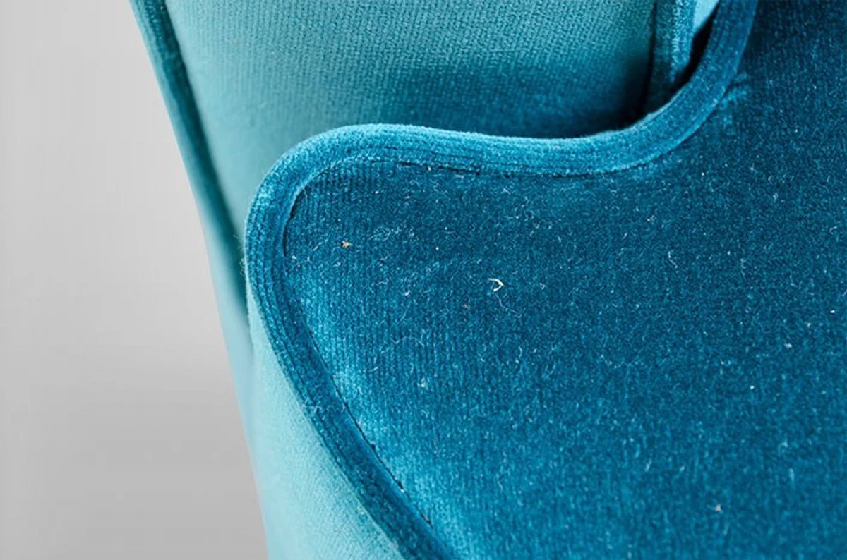 Casa Padrino luxury Art Deco Lounge Chair Blue - Luxury Collection - Art Nouveau - Belle Epoque