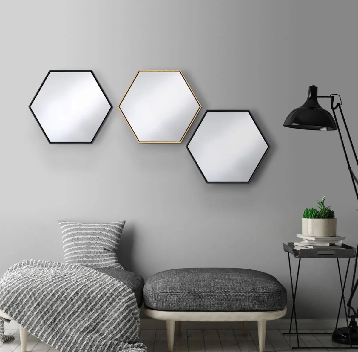 Casa Padrino espejo de lujo con marco de madera natural 52 x H. 45 cm - Espejo de Pared de Sal¨®n