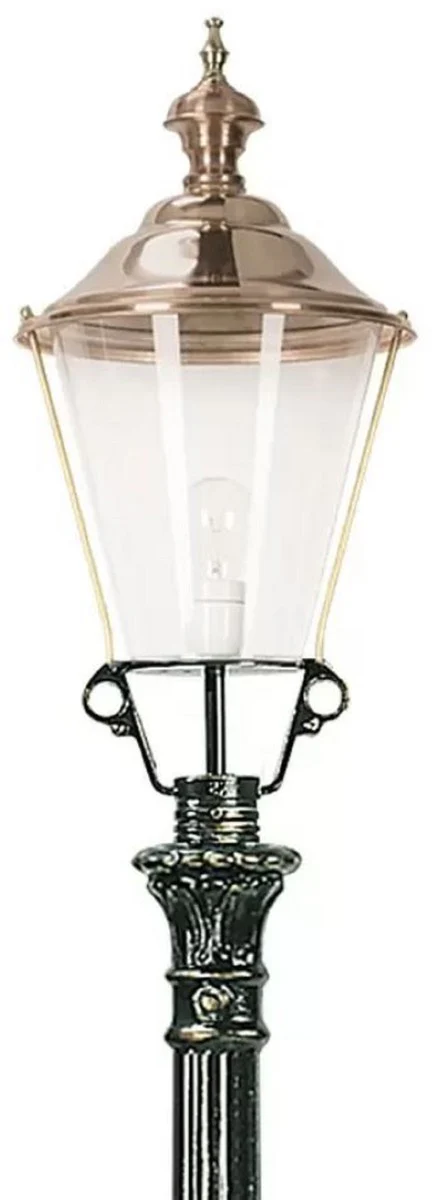 Casa Padrino linterna de jardín Art Nouveau verde / cobre Ø 29 x A. 218 cm - Lámpara de pie de jardín de aluminio con recubrimiento de polvo - Iluminación nostálgica - Luces nostálgicas