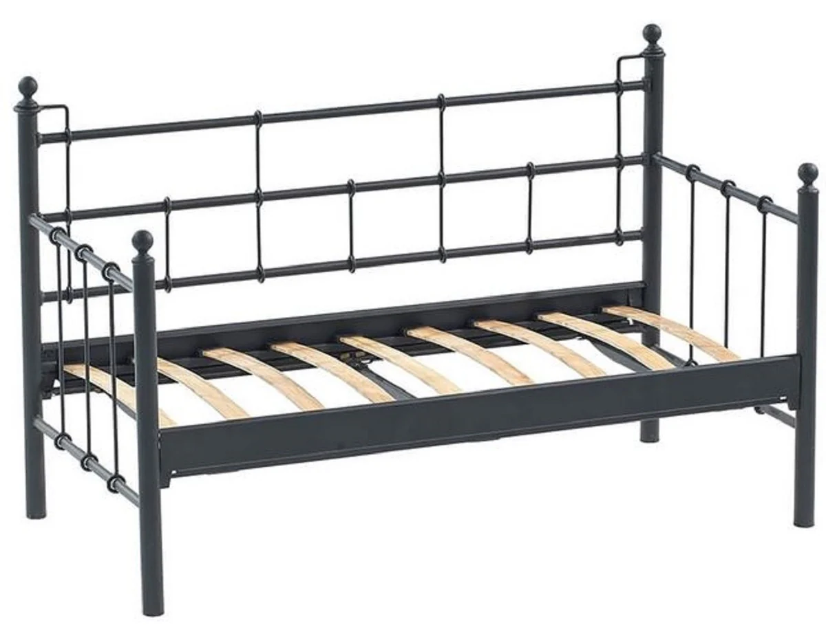 Casa Padrino sofá de jardín Art Nouveau negro / gris claro 140 x 70 x A. 92 cm - Sofá de Jardín - Sofá de Terraza - Muebles de Jardín y Terraza Art Nouveau