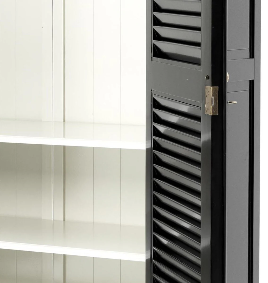 Casa Padrino armario de dormitorio de lujo con 2 puertas y 2 cajones negro 135 x 58 x H. 227 cm - Muebles de Dormitorio de Lujo