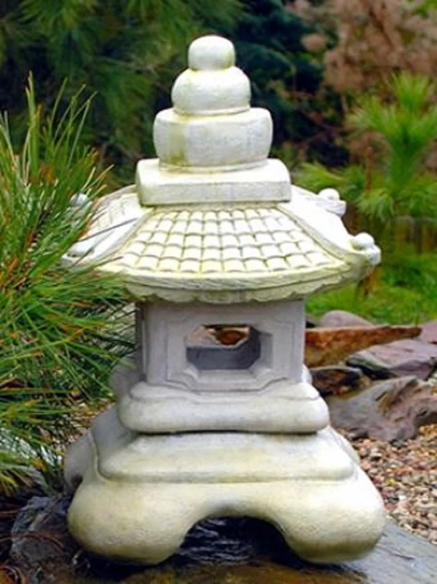 Casa Padrino lámpara de jardín en estilo asiático blanco 50 x 50 x A. 60 cm - Luz de jardín y patio resistente a la intemperie - Iluminación de entrada de entrada de caminos de patio de jardín