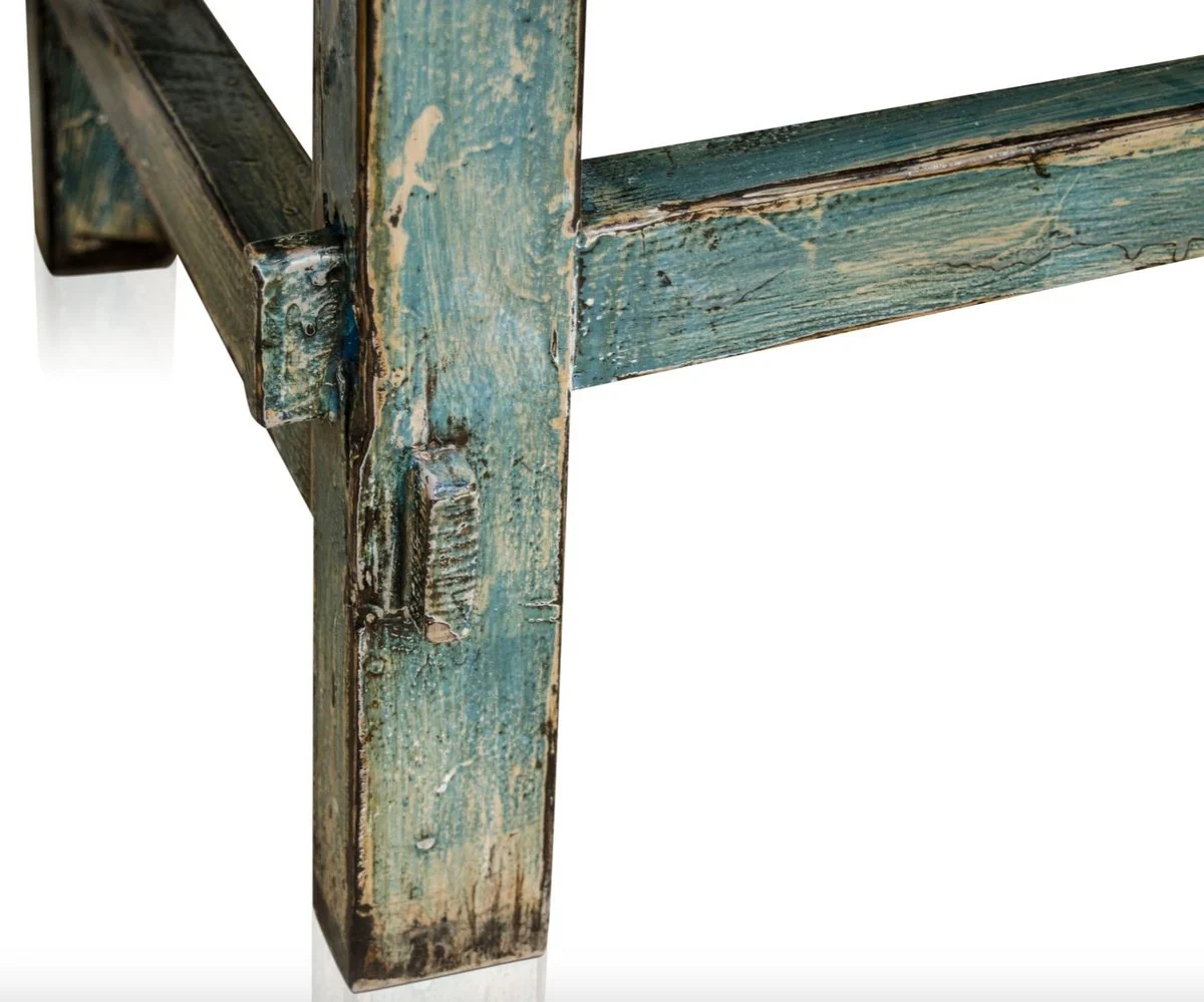 Casa Padrino country style coffee table antique style blue 140 x 54 x H. 43 cm - Country Style Living Room Furniture