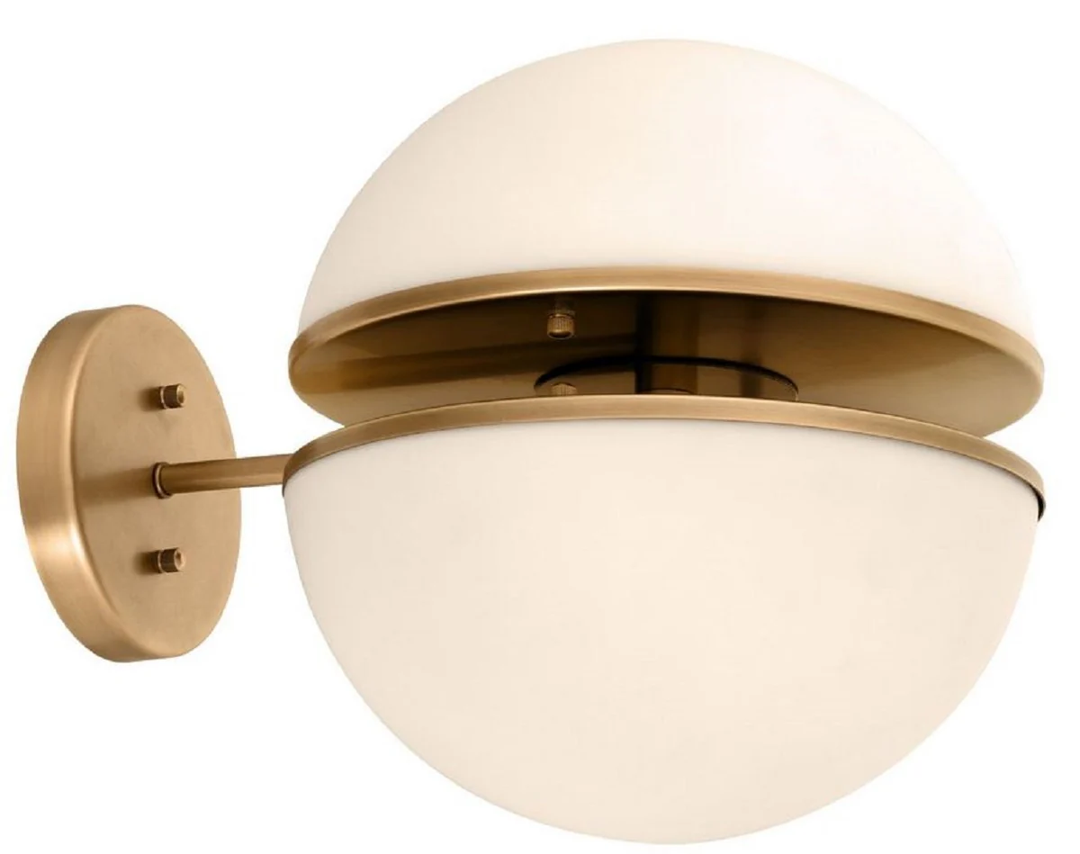 Casa Padrino lámpara de pared de lujo latón antiguo / blanco 30 x 40 x H. 30 cm - Lámpara de Hotel y Restaurante