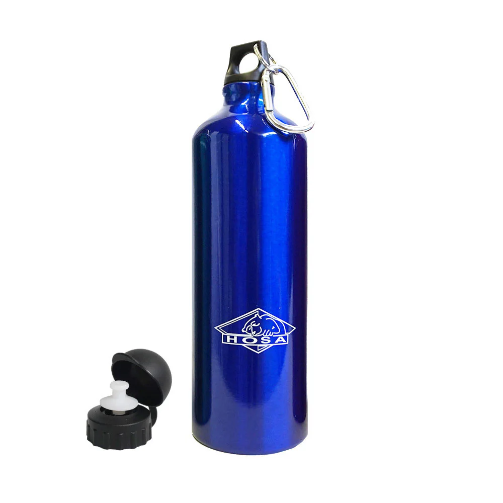 Hosa Aluminio Mosquetón 1 Litro azul - Botella cantimplora