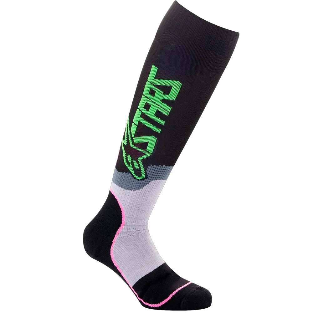 CALCETIN ALPINESTARS YOUTH MX PLUS 2 - INFANTIL NEGRO / VERDE