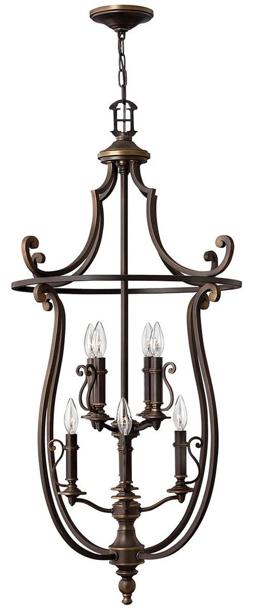 Casa Padrino lámpara colgante barroco bronce antiguo Ø 61 x A. 111,5 cm - Elegante lámpara colgante de salón en estilo barroco - Muebles Barrocos