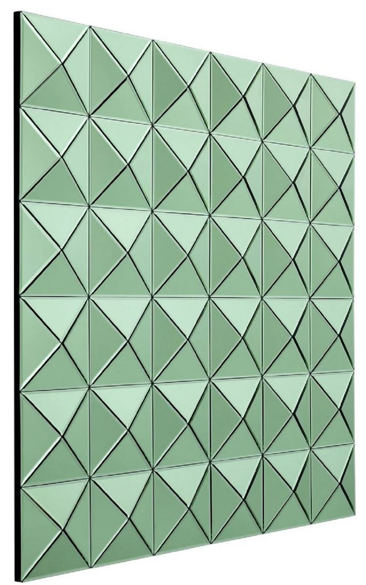 Casa Padrino espejo de dise?o verde 110 x 4 x H. 110 cm - Espejo de Pared para Sala de Estar de Lujo - Muebles de Dise?o