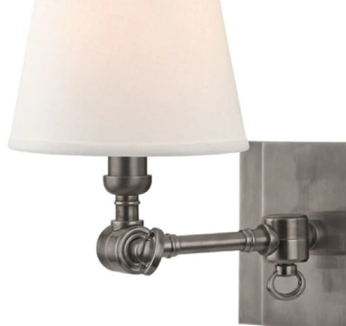 Casa Padrino lámpara de pared de lujo plata antiguo / blanco 15,2 x 24,1 x H. 25,4 cm - Lámpara de Pared con Brazo Giratorio