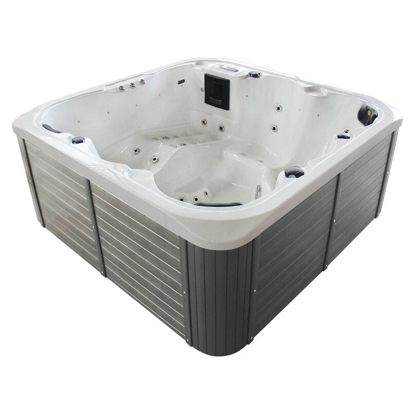 Sol 72 Outdoor? Aire 6 - Person 54 - Jet Acrylic Square Hot Tub with Ozonator in Gray