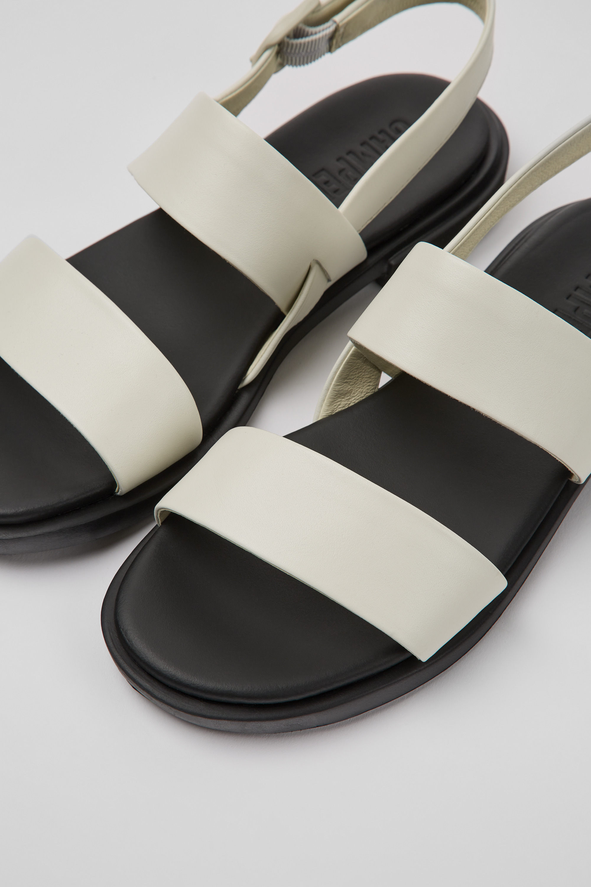 Edy - White leather sandals for women