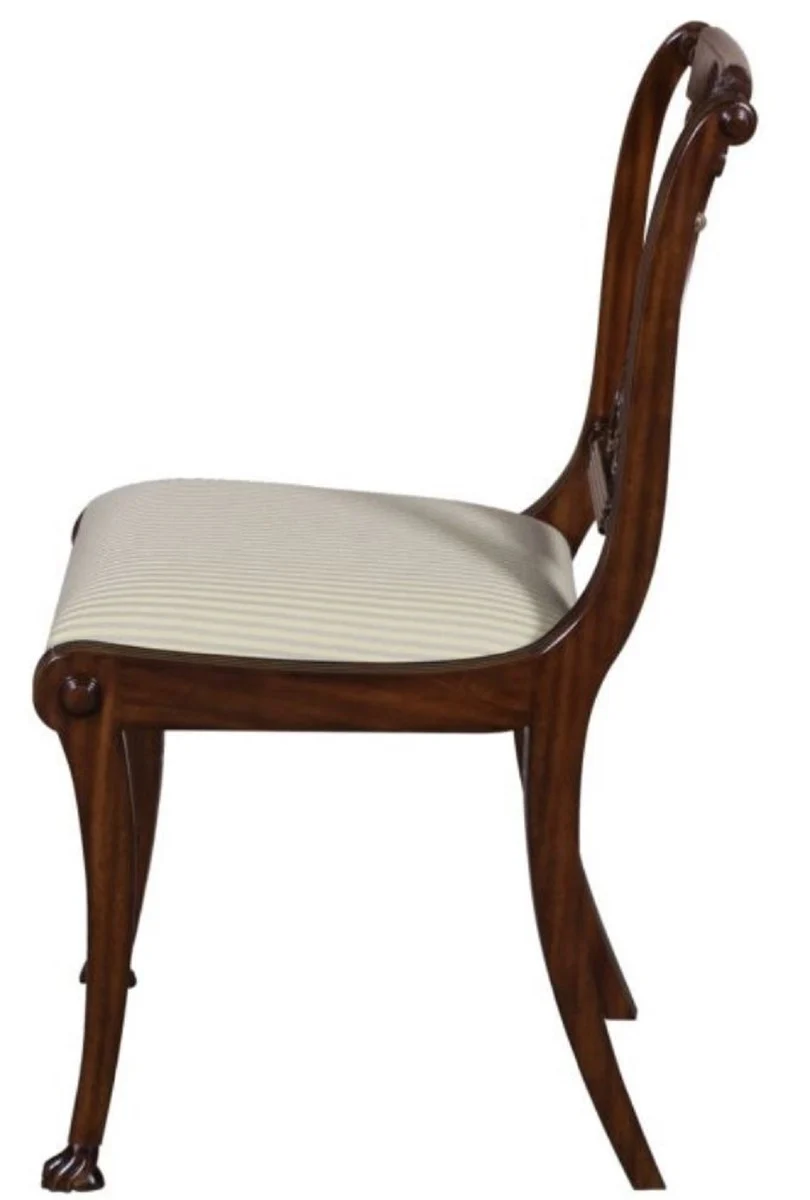 Casa Padrino silla de comedor barroco de lujo marrón / oro 63 x 51 x H. 104 cm - Muebles de Comedor