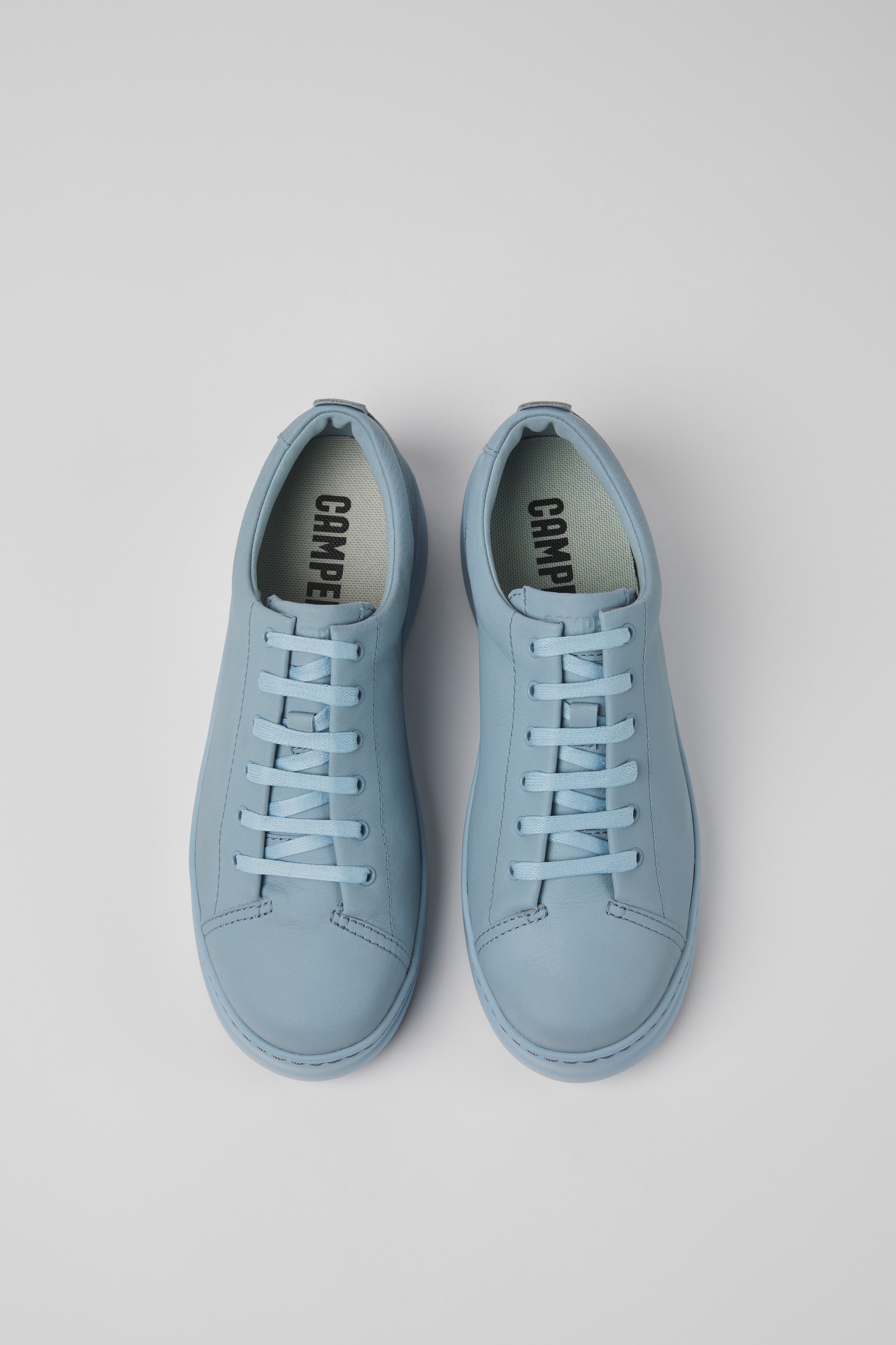 Runner Up - Blue leather sneakers for women