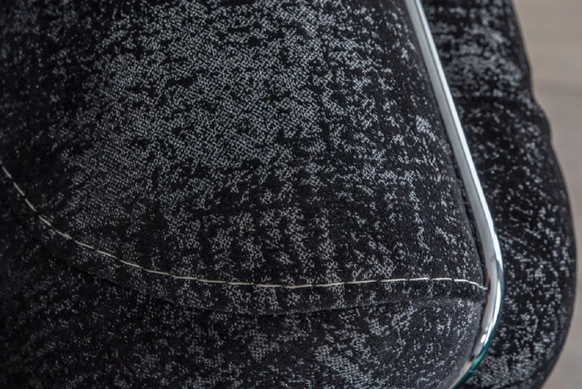 Casa Padrino sof¨¢ cama Chesterfield de lujo negro / gris / plata 230 x 95 x A. 75 cm - Sof¨¢ de sal¨®n moderno - Muebles de Sal¨®n Chesterfield