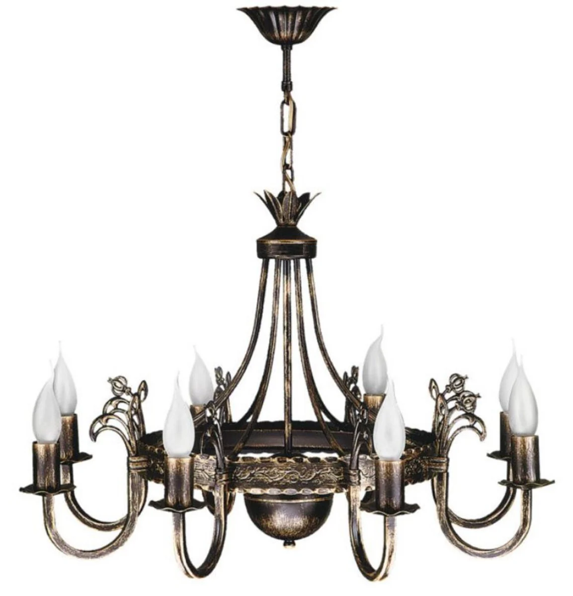 Casa Padrino araña de luces barroco bronce antiguo Ø 67 x A. 68 cm - Magnífica lámpara de araña de salón de metal de estilo barroco - Noble y magnífica