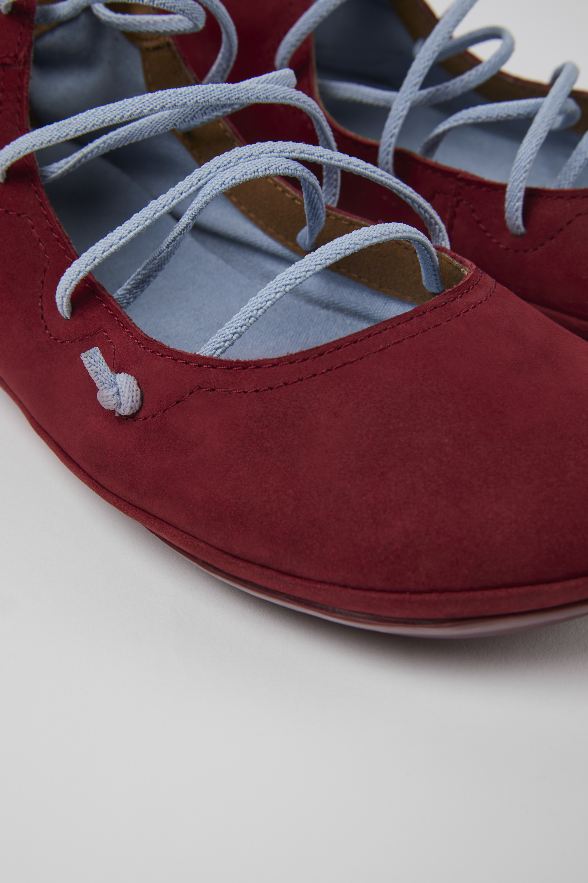 Right - Burgundy and blue nubuck shoes for women