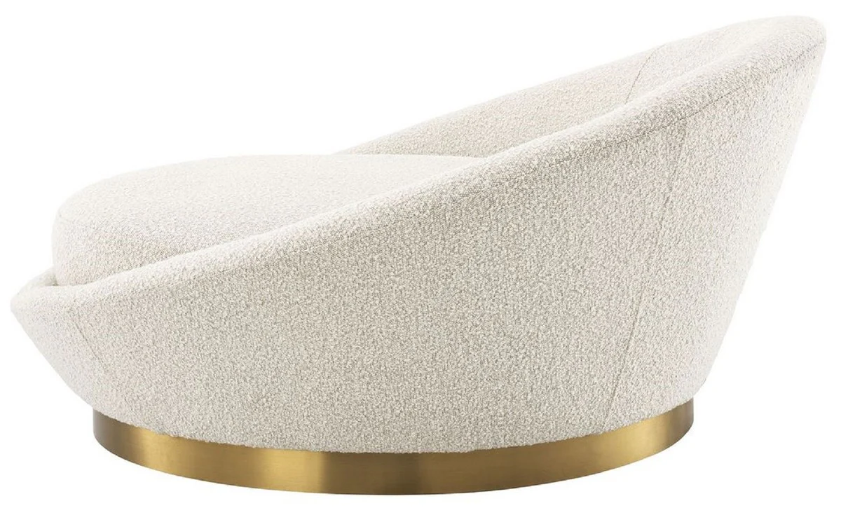 Casa Padrino sof¨¢ de lujo crema / lat¨®n ? 147 x A. 74 cm - Sof¨¢ de sal¨®n redondo - Muebles de Sal¨®n