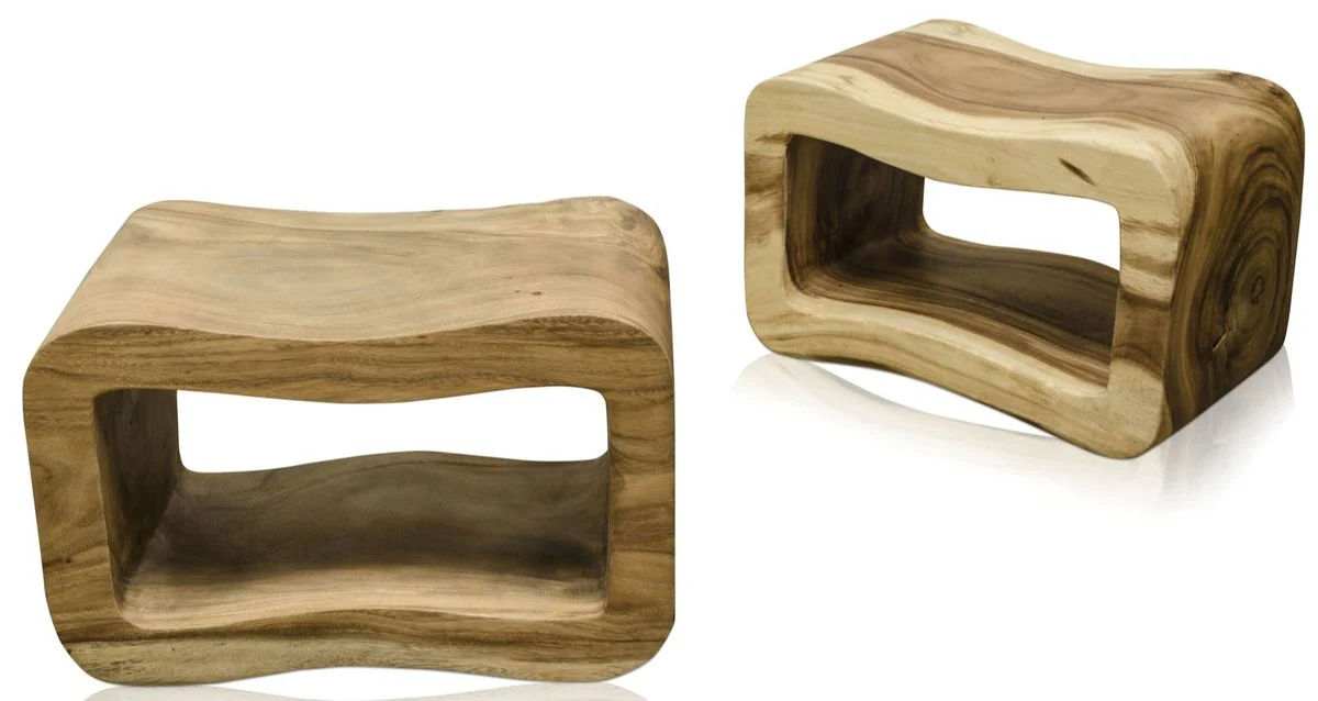 Casa Padrino mesa de auxiliar de lujo colores naturales 60 x 30 x H. 40 cm - Muebles de Salón de Diseño