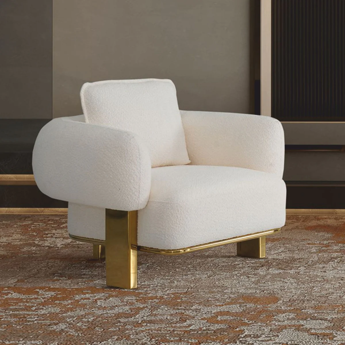 Casa Padrino sill¨®n de sal¨®n y hotel de lujo blanco / oro 115 cm - Muebles de lujo