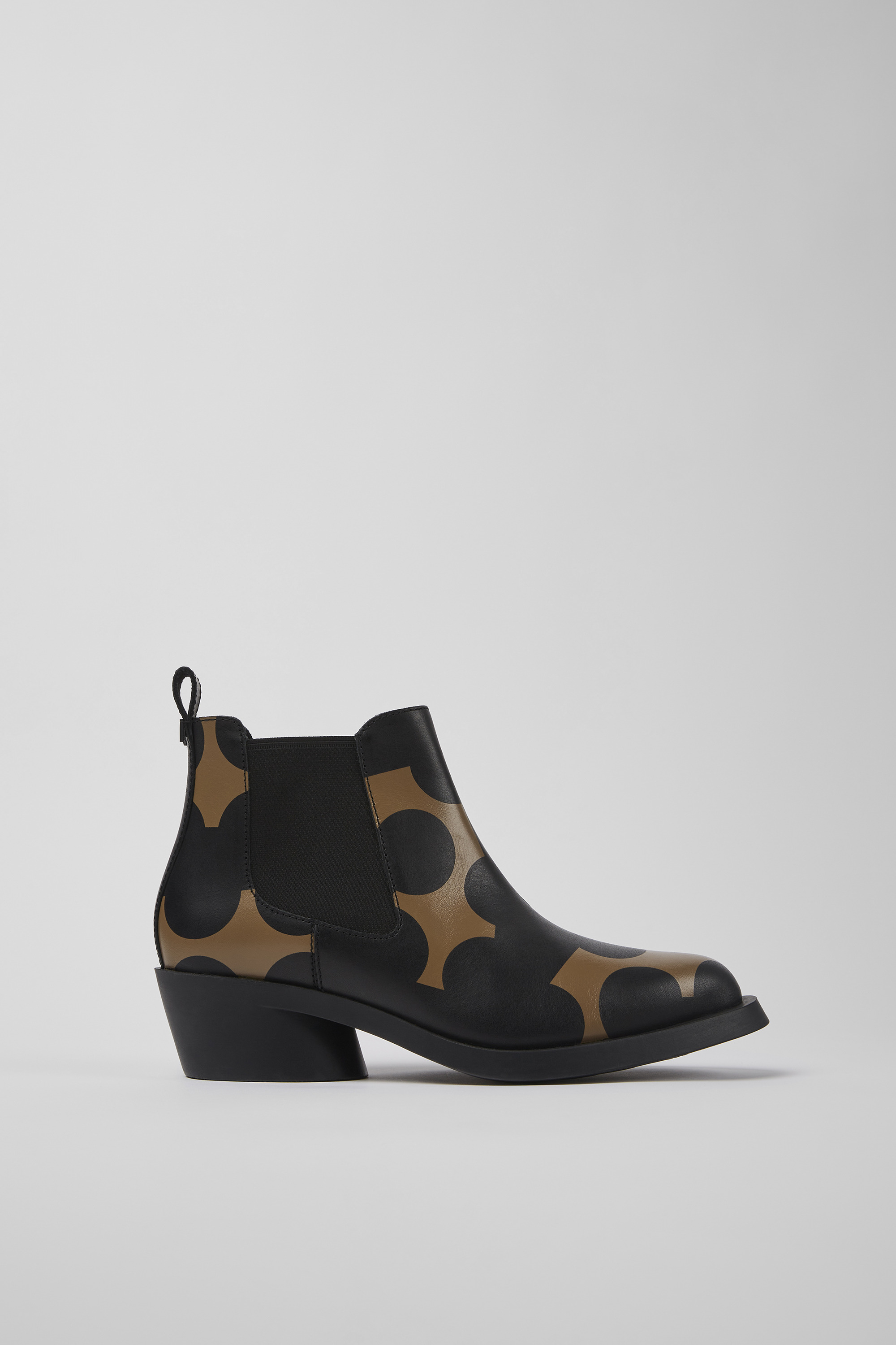 Twins - Black and brown leather ankle boots for women