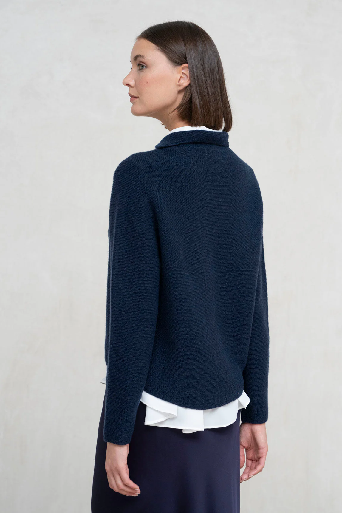 Rivera-spain Jersey lana cashmere Trento azul marino