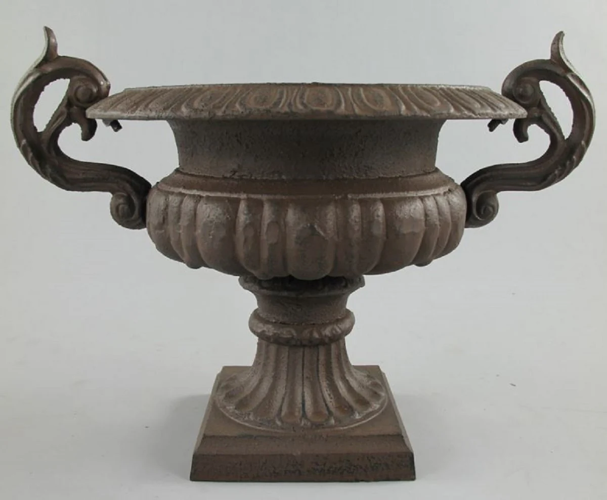 Casa Padrino maceta decorativo de jard¨ªn barroco ¨®xido 37 x 26 x A. 27 cm - Magn¨ªfico macetero de estilo barroco - Decoraci¨®n barroco de jard¨ªn - Decoraci¨®n barroco de terraza - Accesorios barroco