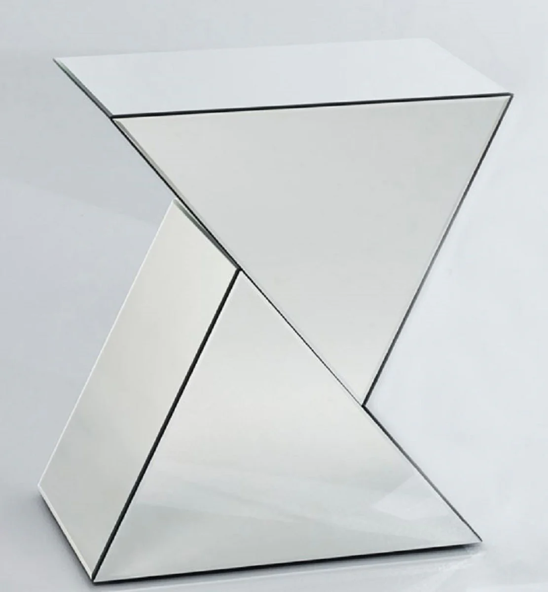 Casa Padrino mesa auxiliar de vidrio espejo de dise?o 52 x 38 x H. 60 cm - Muebles de Sala de Lujo