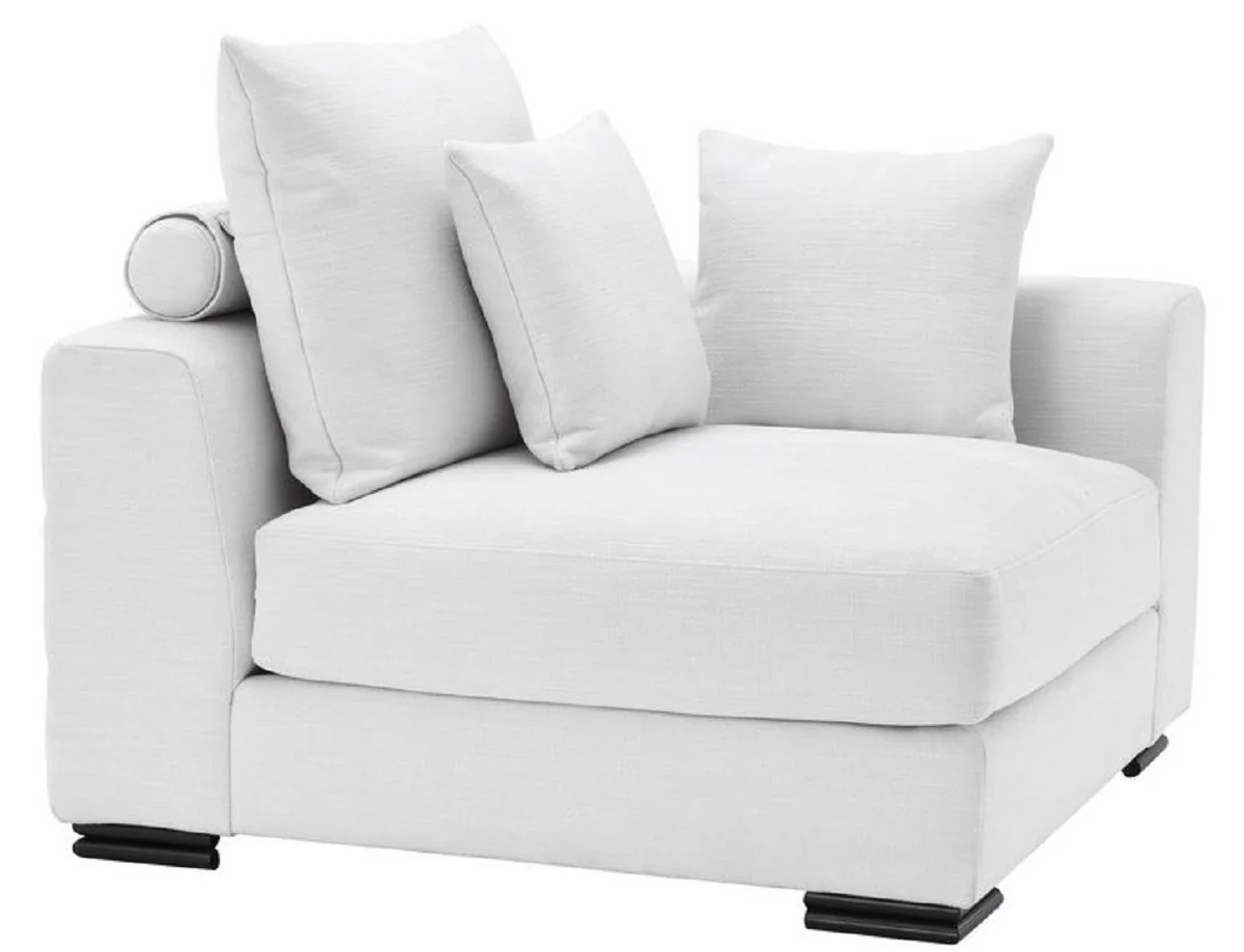 Casa Padrino sof¨¢ esquinero de lujo blanco / negro 108 x 108 x A. 90 cm - Sof¨¢ de sal¨®n extensible con almohadas - Muebles de Lujo