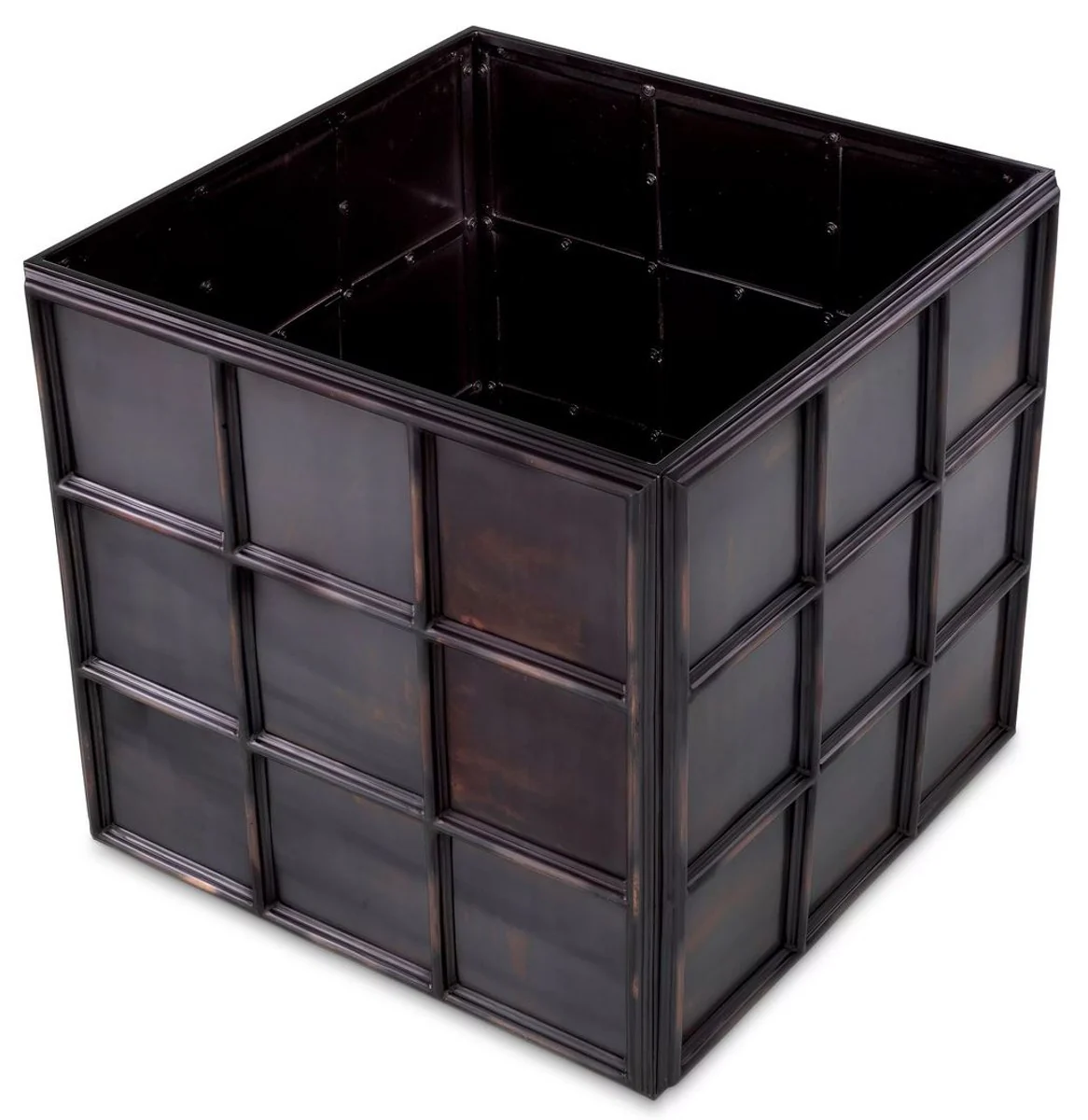 Casa Padrino maceta de lujo bronce antiguo 79 x 79 x A. 71,5 cm - Maceta cuadrado de acero inoxidable - Decoración de salón - Decoración de oficina - Decoración de lujo - Calidad de lujo