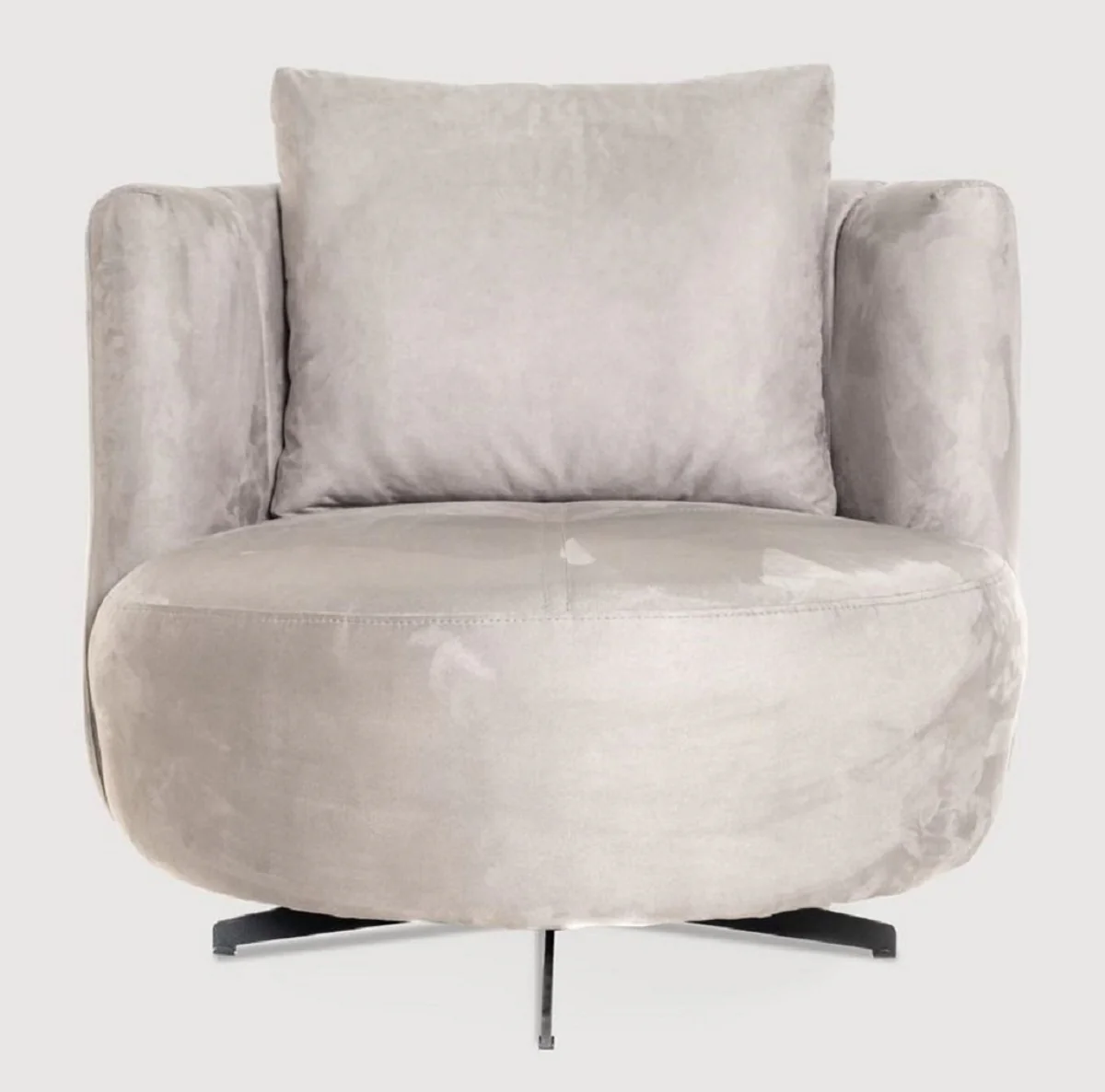 Casa Padrino sill¨®n giratorio de lujo gris 85 x 80 x A. 75 cm