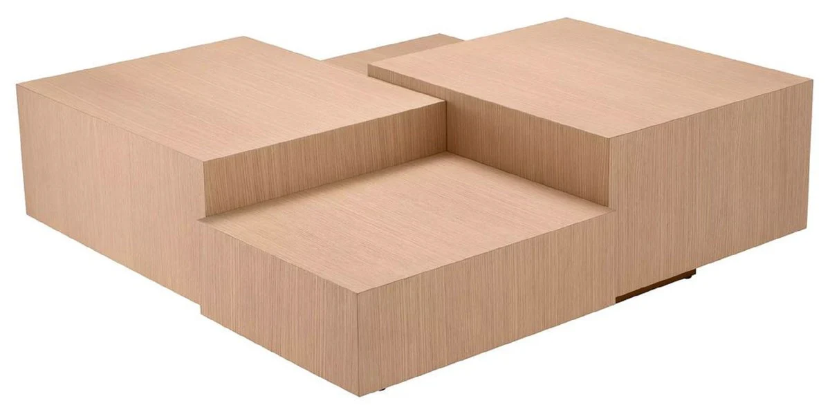 Casa Padrino mesa de centro de lujo natural / bronce 114 x 114 x A. 40 cm - Mesa de sal¨®n cuadrada - Muebles de sal¨®n - Muebles de madera maciza - Muebles de lujo