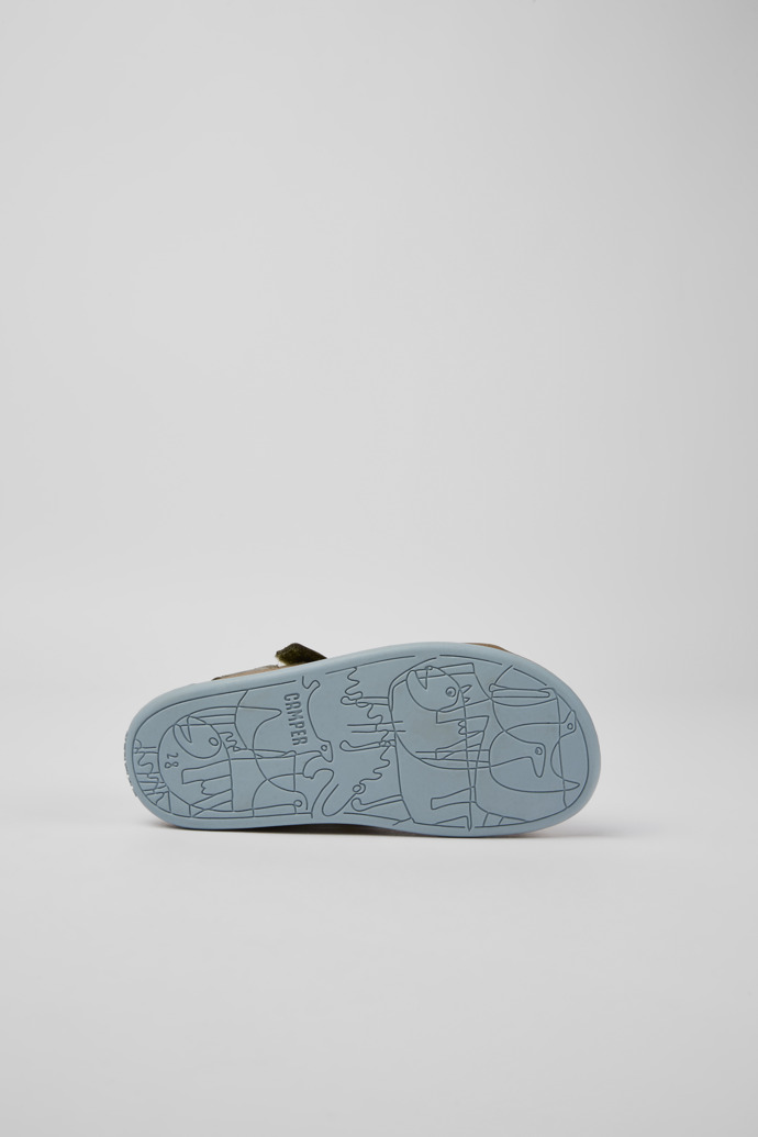 Bicho Green leather sandals for boys