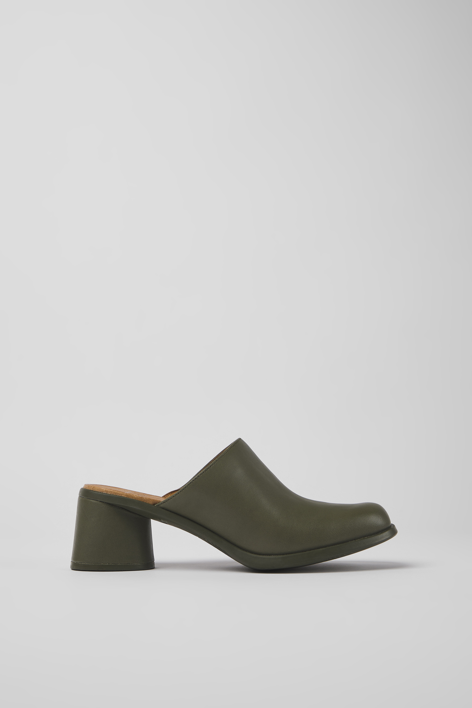 Kiara - Green leather mules for women