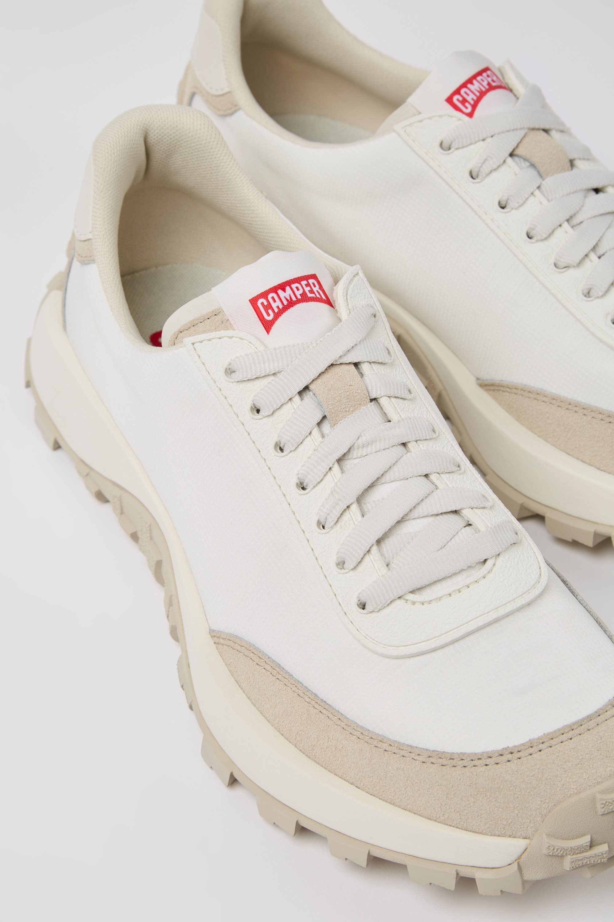 Drift Trail - White textile and nubuck sneakers for men