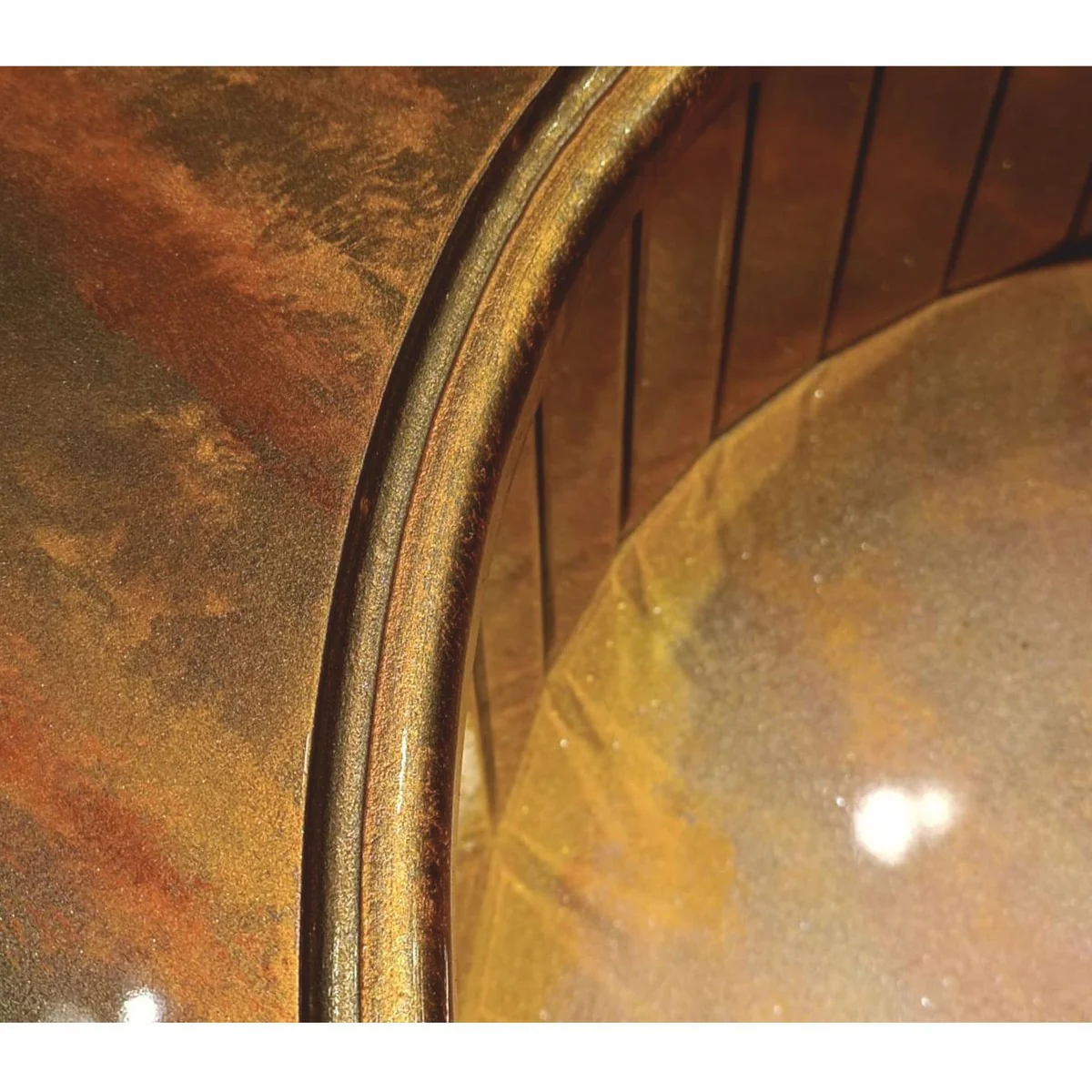 Casa Padrino mesa de centro Art Deco de lujo cobre / gris / oro ? 104 cm - Muebles de sal¨®n