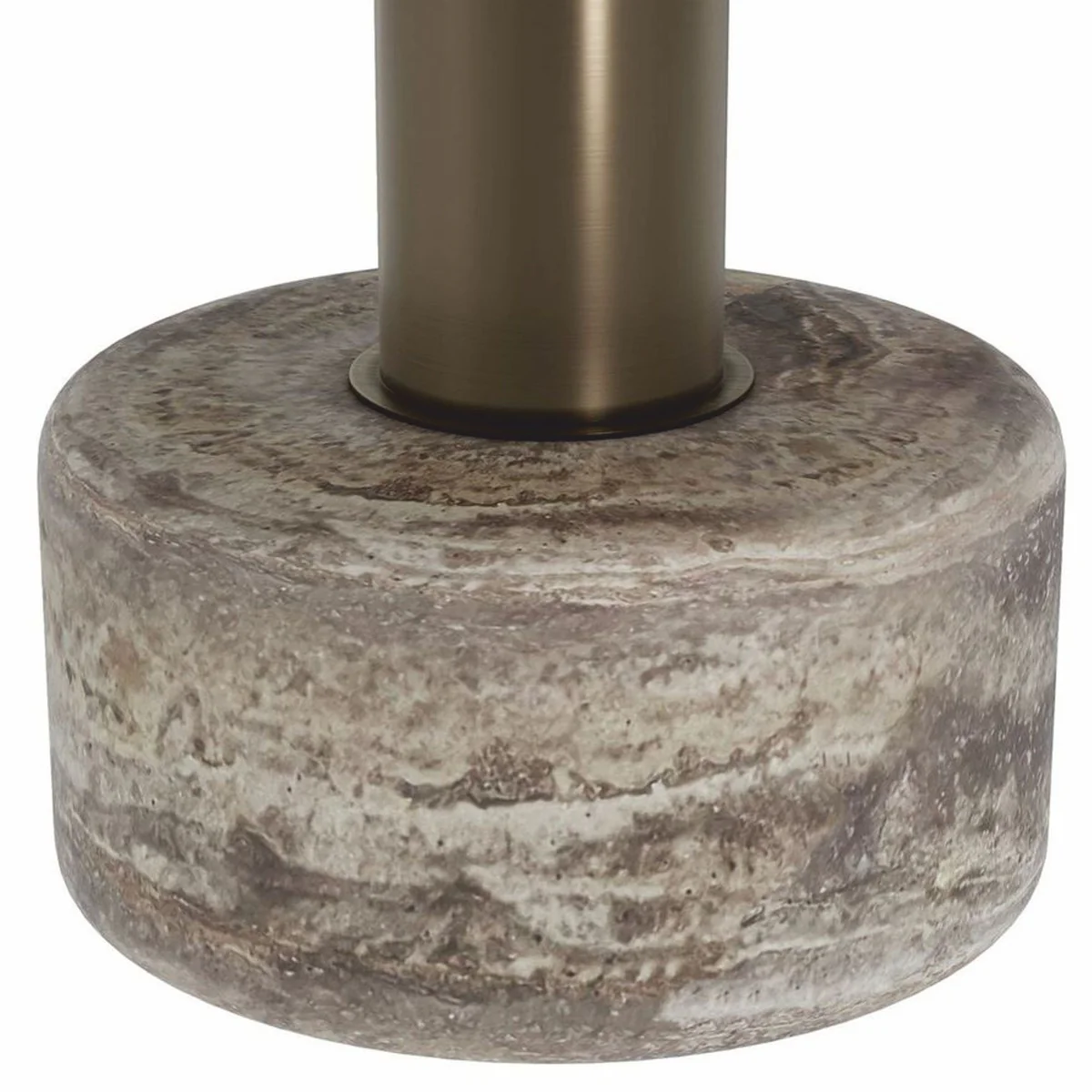 Casa Padrino Mesa de Centro de Lujo de Travertino Gris ? 70 cm - Muebles de Sal¨®n de Lujo