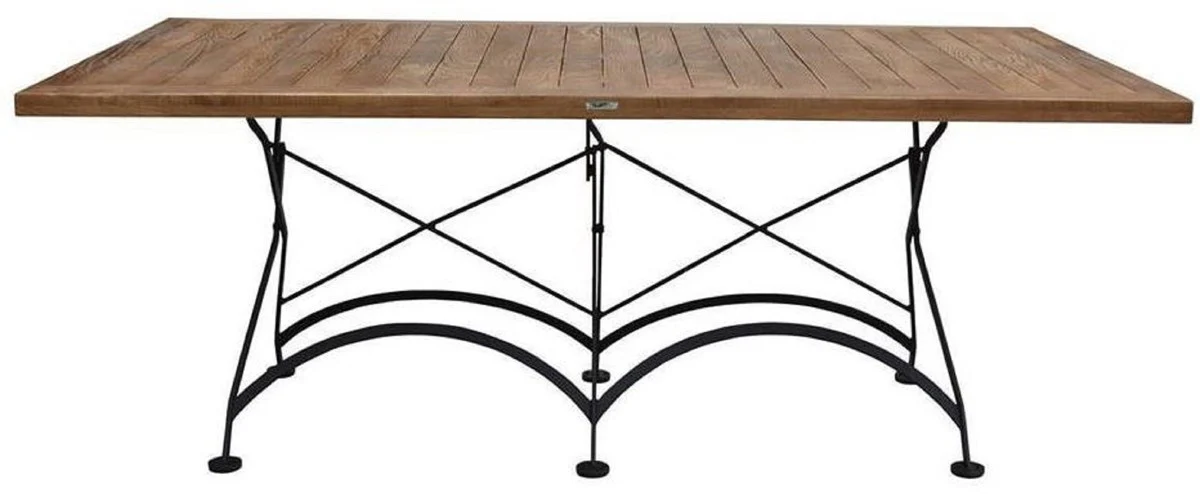 Casa Padrino conjunto de muebles de jard¨ªn Art Nouveau marr¨®n / negro - 1 Mesa de comedor de jard¨ªn Art Nouveau y 6 Sillas de jard¨ªn Art Nouveau - Muebles de Gastronom¨ªa y de Jard¨ªn Art Nouveau